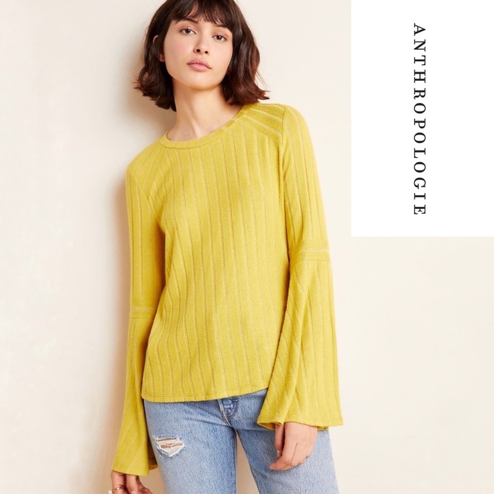 NWT Anthropologie Gold Lois Bell Sleeve Pullover